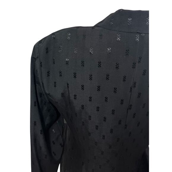 Vtg Betsy’s Things Double Breasted Blazer Black Jacket Women's 7/8 90s Glam Chic - Picture 5 of 8